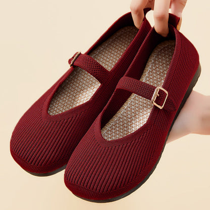 OrthoCare Women’s Knit Mary Jane Flats – Breathable Lightweight Comfort Shoes