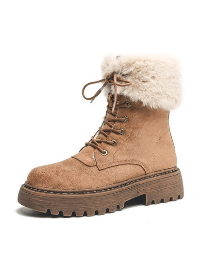 Karina | Orthopedic Foldable Fur Suede Chunky Winter Boots