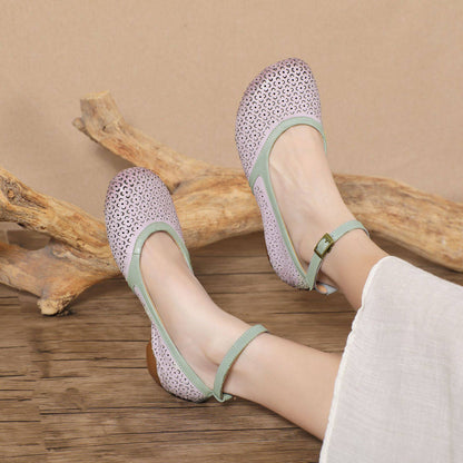 OrthoCare Floral Cutout Flats – Vintage Handmade Comfort Shoes