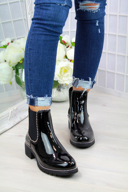 Mei | Stud-Trim Orthopedic Chelsea Ankle Boots