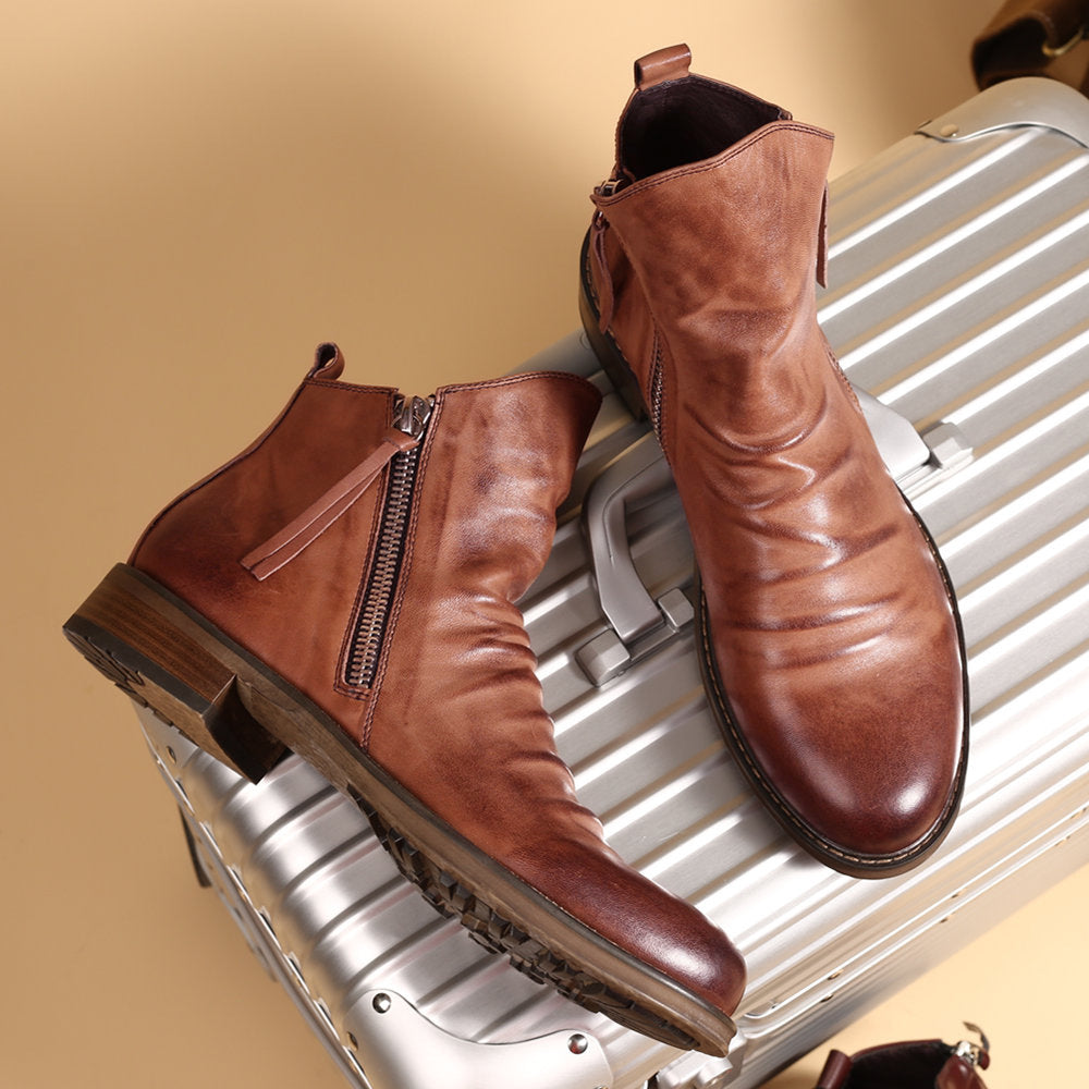 Daniel | Orthopedic Double side zipper non-slip men's boots