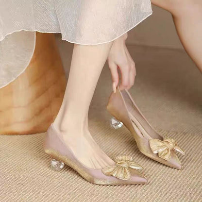 OrthoCare | Bow Detail Pointed Toe Ballet Flats