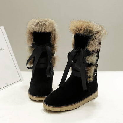 Seraphina | Orthopedic Ribbon-Lace Fur Suede Winter Boots