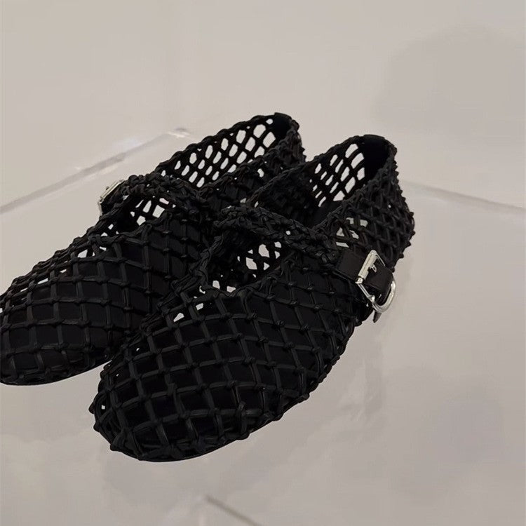 OrthoCare Woven Mesh Mary Jane Flat Shoes