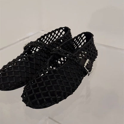 OrthoCare Woven Mesh Mary Jane Flat Shoes