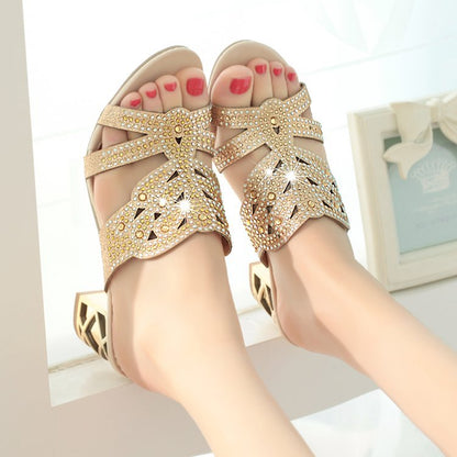 Winora | Women’s Orthopedic Rhinestone Cutout Block Heel Sandals