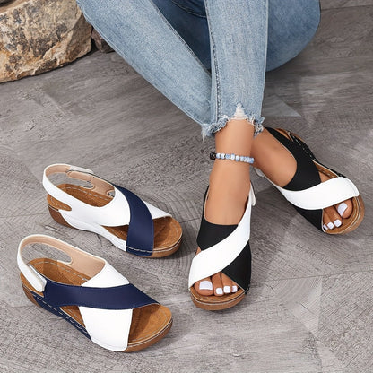 Francesca | Orthopedic Women’s Color Block Open-Toe Slingback Sandals