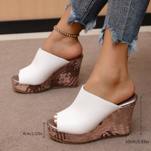 OrthoCare Peep Toe Platform Wedge Mule Sandals