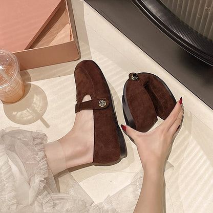 Diora | Women’s Orthopedic Suede Mary Jane Ballet Flats