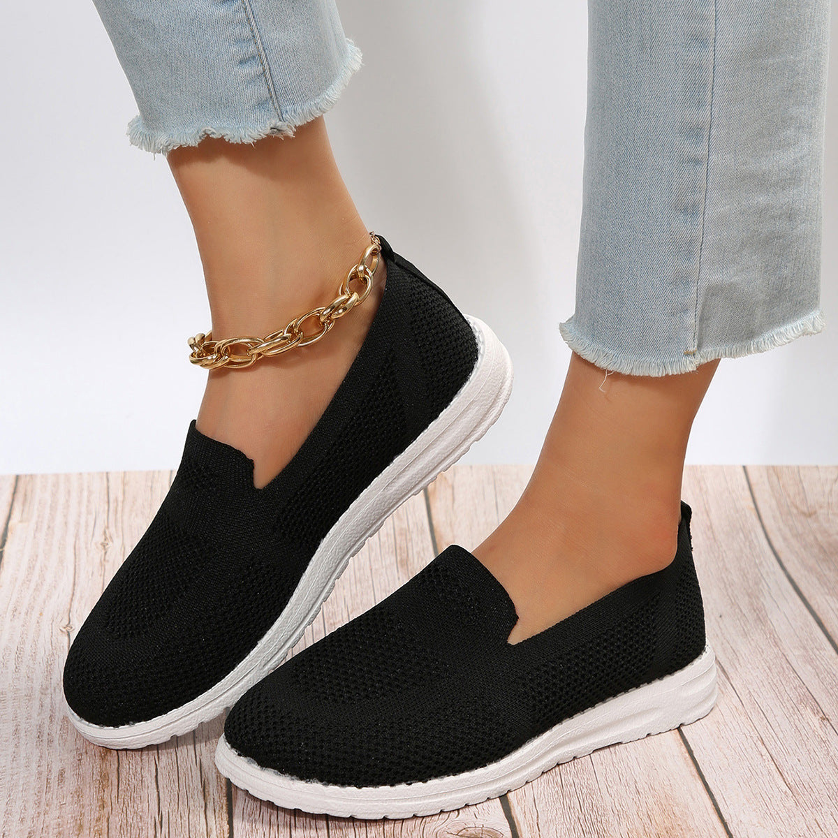 Orthopedic Knit Slip-On Shoes – Lightweight Breathable Everyday Comfort Sneakers
