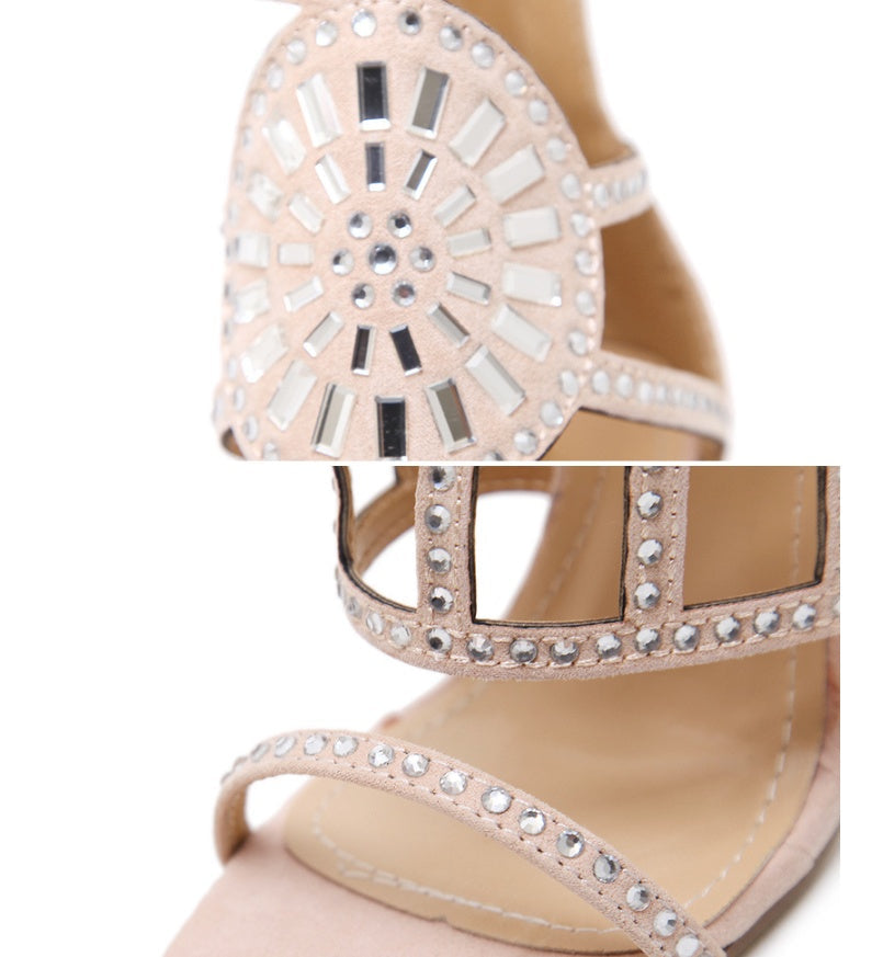 OrthoCare Rhinestone High-Heeled Sandals - Unique Elegance