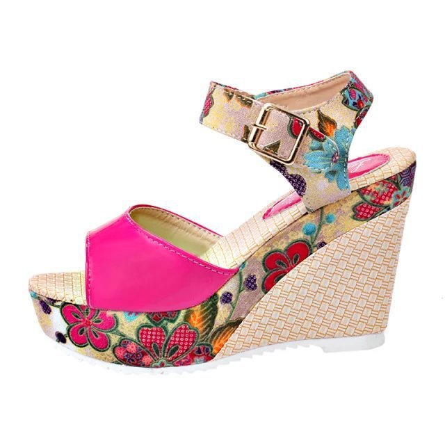 OrthoCare Floral Heeled Sandals - Unique Elegance