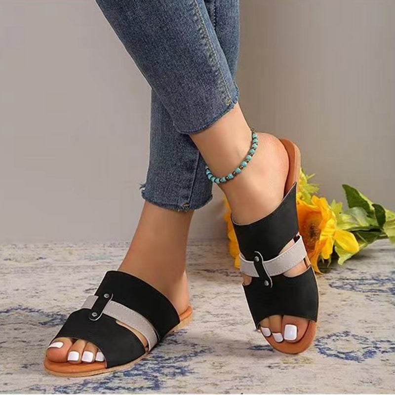 Umbria | Women’s Orthopedic Double Strap Comfort Slide Sandals