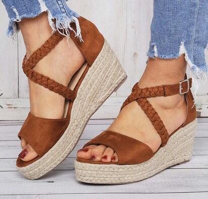 Nivea | Women’s Orthopedic Braided Strap Espadrille Wedge Sandals