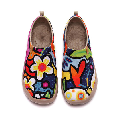 OrthoCare Women’s Boho Printed Slip-On Flats – Lightweight Comfort Casual Shoes