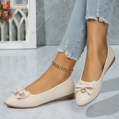 OrthoCare Elegant Bow Flats – Classic Comfort Slip-On Shoes