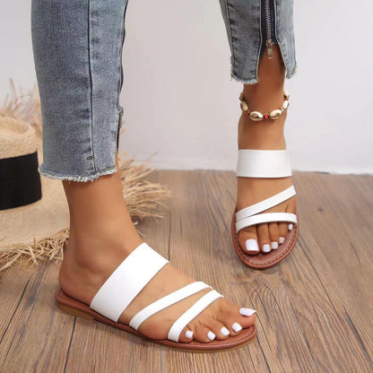 OrthoCare Women’s Strappy Flat Sandals – Lightweight Comfort Slip-On