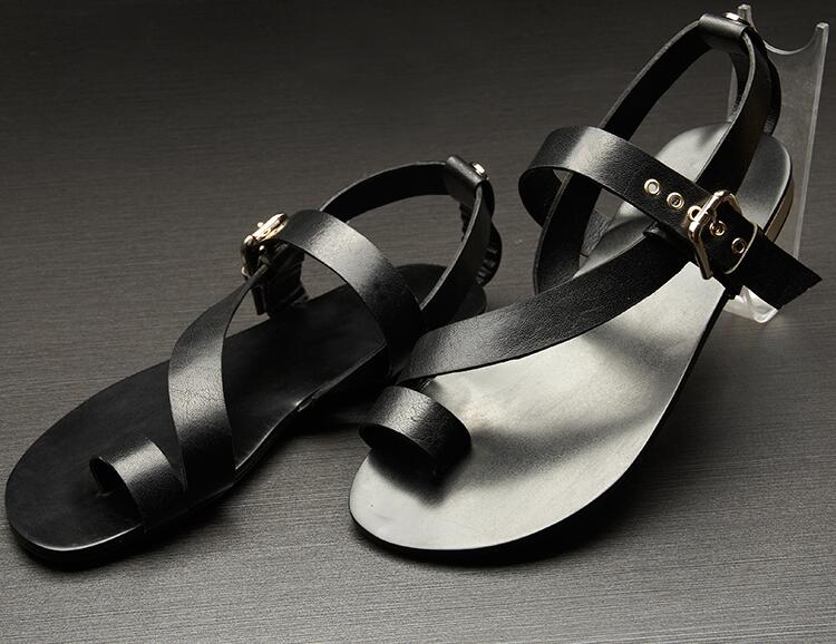 OrthoCare Cross Strap Ankle Buckle Flat Sandals