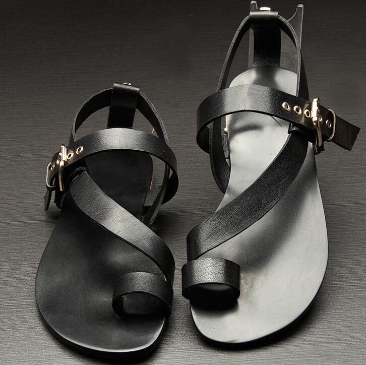 OrthoCare Cross Strap Ankle Buckle Flat Sandals