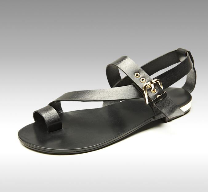 OrthoCare Cross Strap Ankle Buckle Flat Sandals