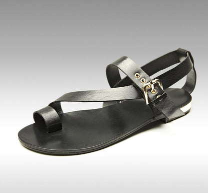 OrthoCare Cross Strap Ankle Buckle Flat Sandals
