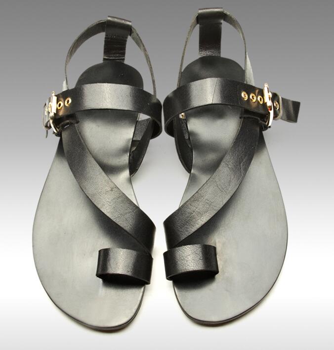 OrthoCare Cross Strap Ankle Buckle Flat Sandals