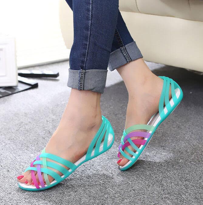 OrthoCare Colorful Criss-Cross Flat Slide Sandals