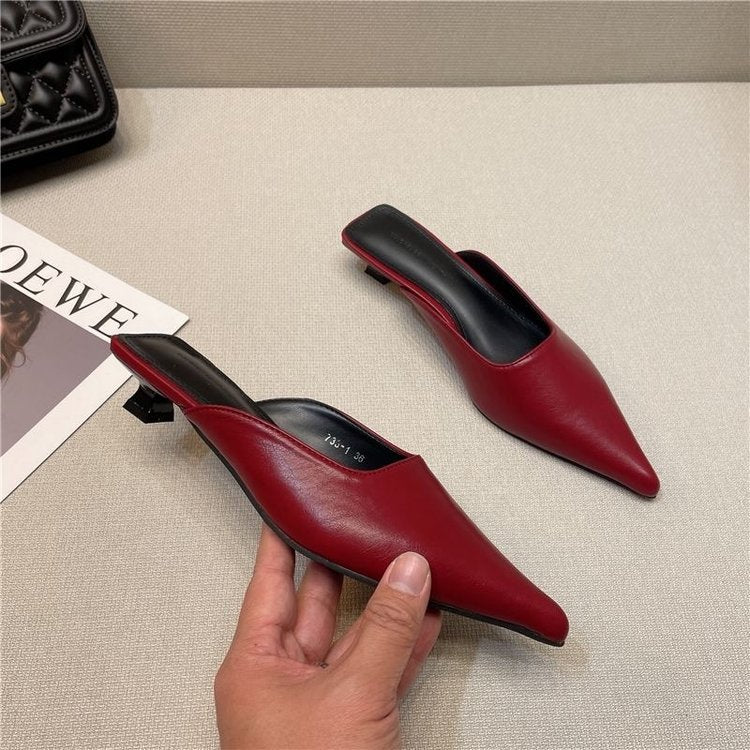 Queniva | Women’s Orthopedic Pointed Toe Mule Heels