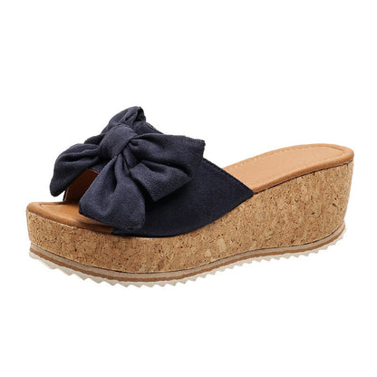 OrthoCare Wedge Slippers - Leopard Bow Comfort