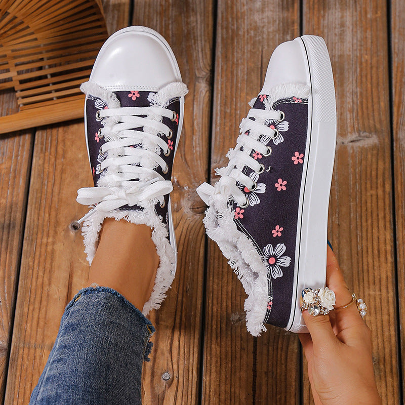 OrthoCare Canvas Shoes - Floral Low-Top Comfort