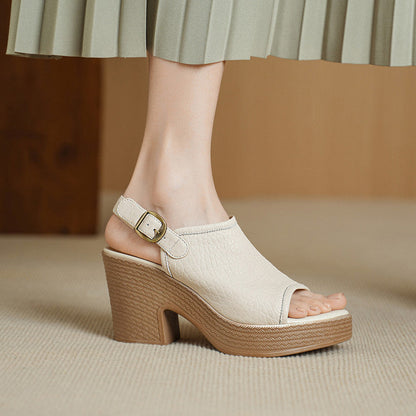 Olympia | Women’s Orthopedic Peep Toe Slingback Block Heel Sandals