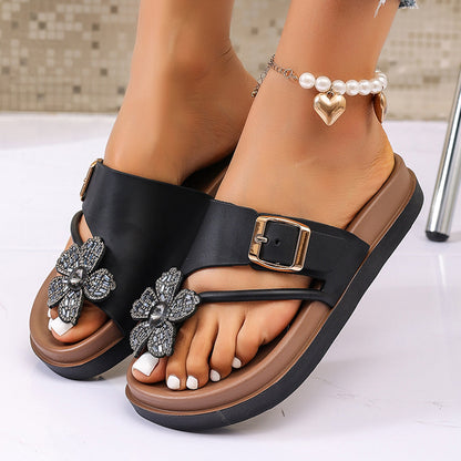 Bexley | Women’s Orthopedic Rhinestone Buckle Slide Sandals
