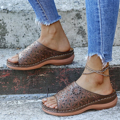 OrthoCare Vintage Cutout Mule Comfort Sandals