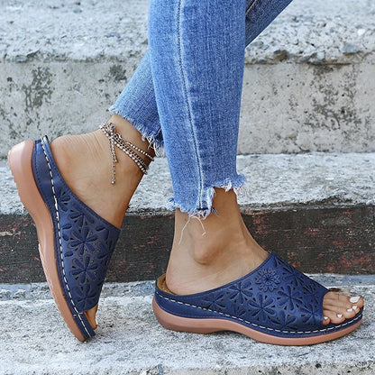 OrthoCare Vintage Cutout Mule Comfort Sandals