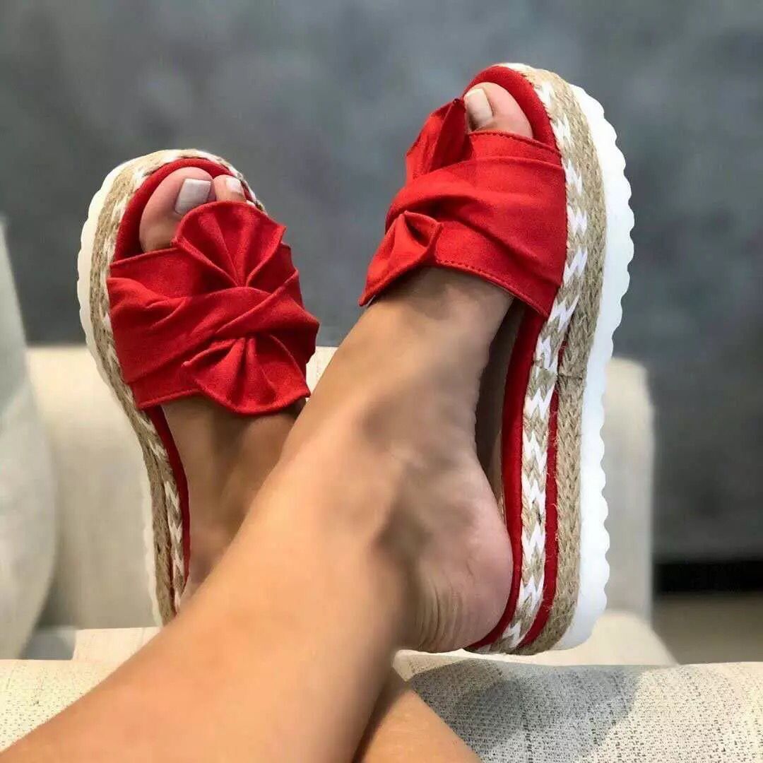 OrthoCare Platform Sandals With Bow - Summer Uniqueness