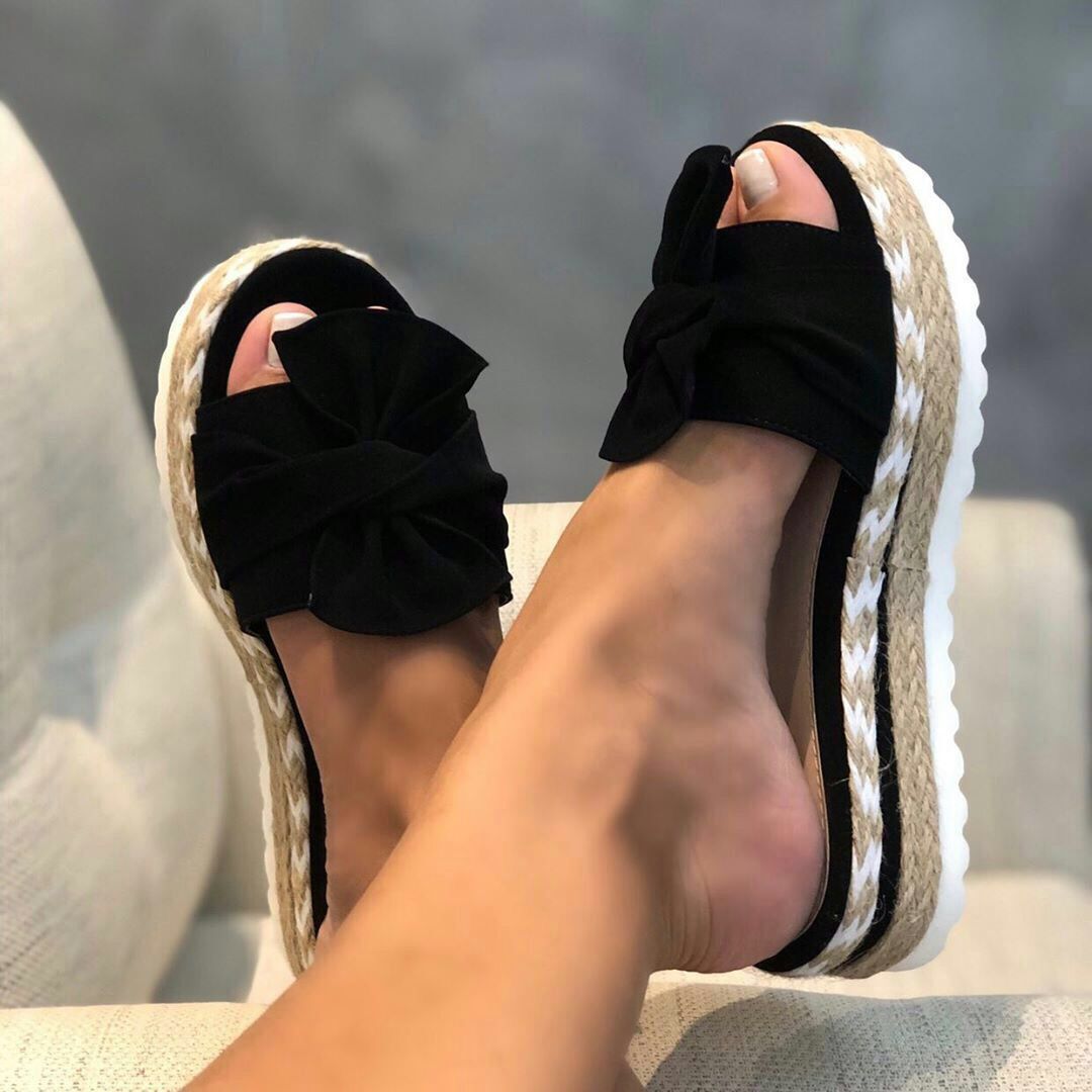 OrthoCare Platform Sandals With Bow - Summer Uniqueness