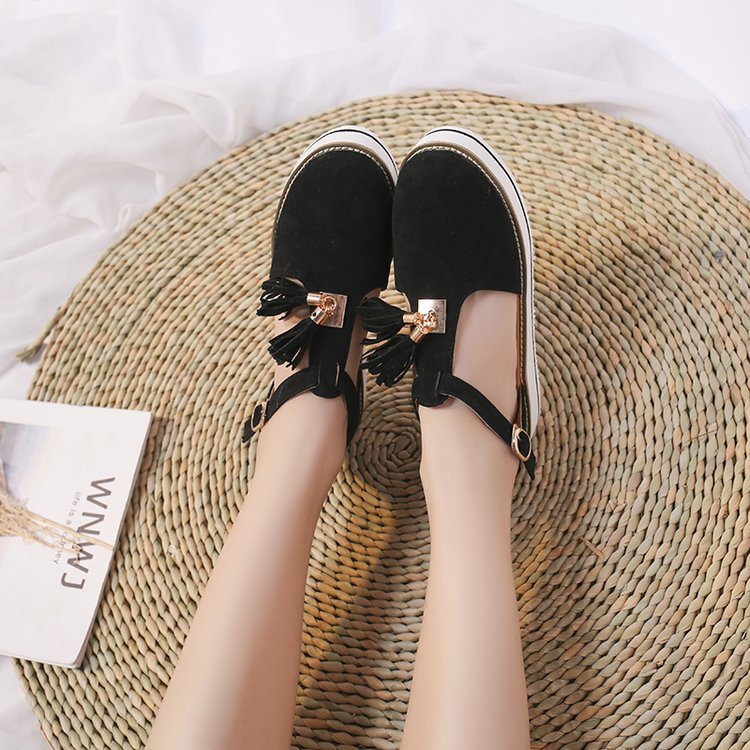 OrthoCare Round High Heel Sandals With Fringe - Unique Elegance