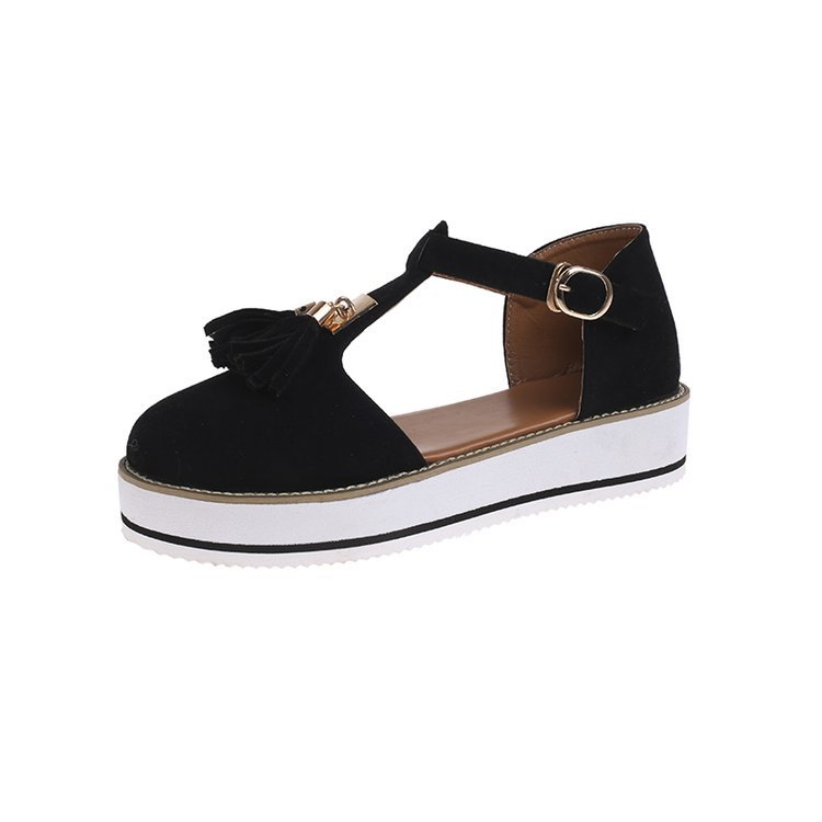 OrthoCare Round High Heel Sandals With Fringe - Unique Elegance