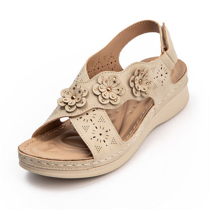 Quintessa | Orthopedic Floral Cutout Comfort Wedge Sandals