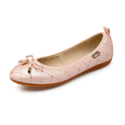 Quincey | Orthopedic Studded Ballet Flats with Bow Accent