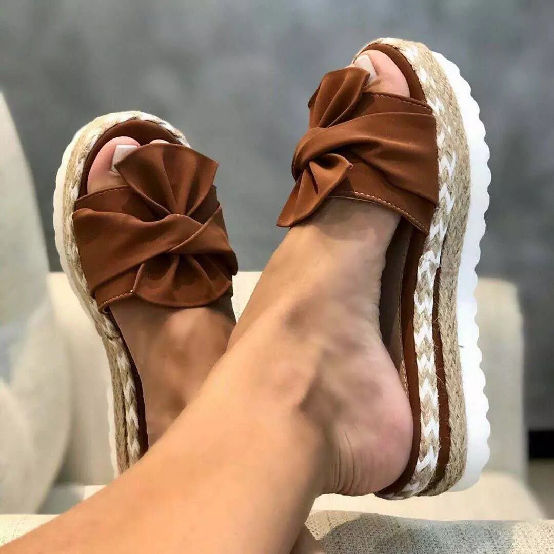 OrthoCare Platform Sandals With Bow - Summer Uniqueness