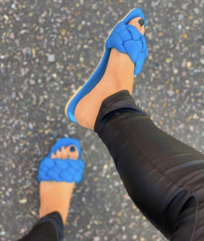 OrthoCare Braided Puffy Strap Comfort Slide Sandals