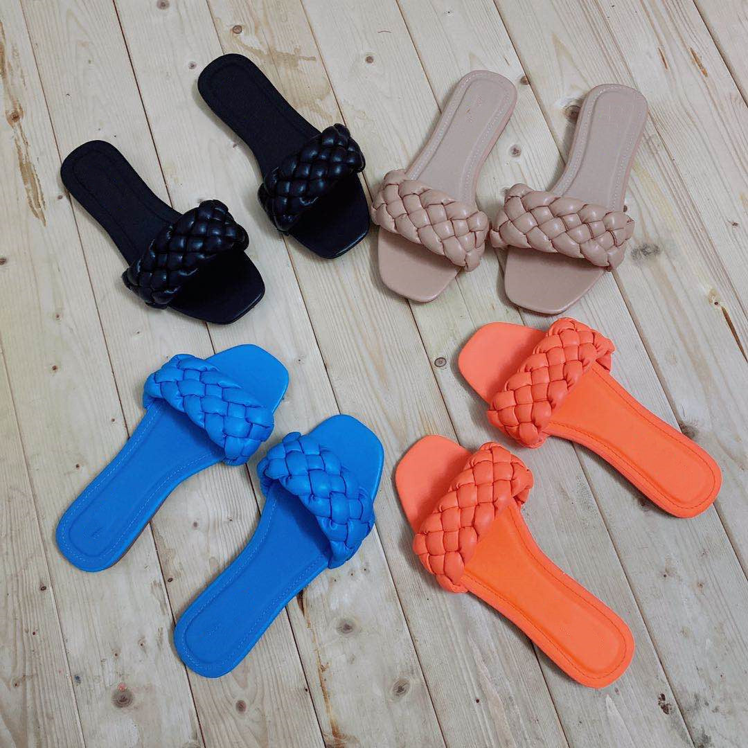 OrthoCare Braided Puffy Strap Comfort Slide Sandals