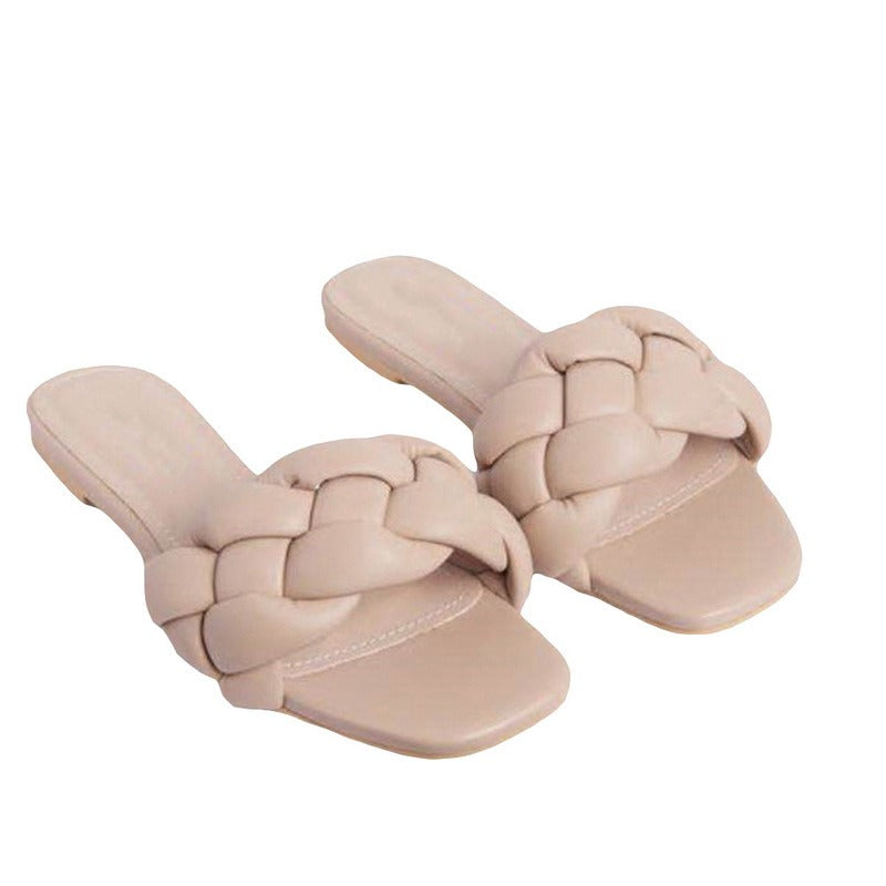 OrthoCare Braided Puffy Strap Comfort Slide Sandals