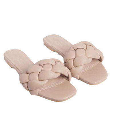 OrthoCare Braided Puffy Strap Comfort Slide Sandals