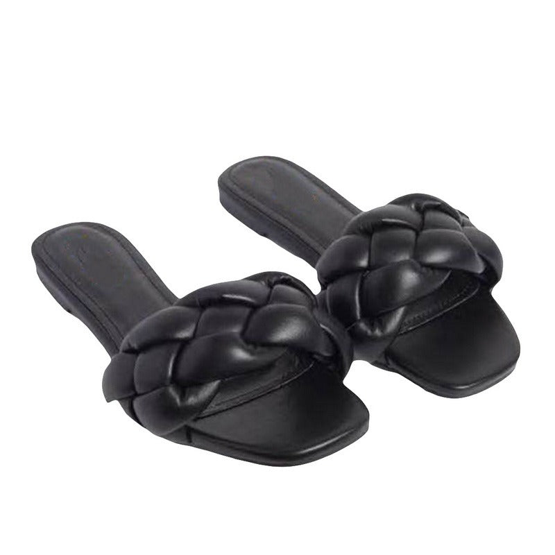 OrthoCare Braided Puffy Strap Comfort Slide Sandals