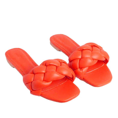 OrthoCare Braided Puffy Strap Comfort Slide Sandals