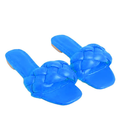 OrthoCare Braided Puffy Strap Comfort Slide Sandals