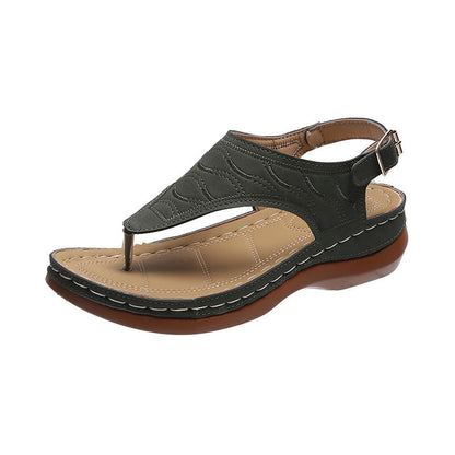 Samantha | Orthopedic Casual Sandals Women's Wedge Solid Color Flip Flop Sandals