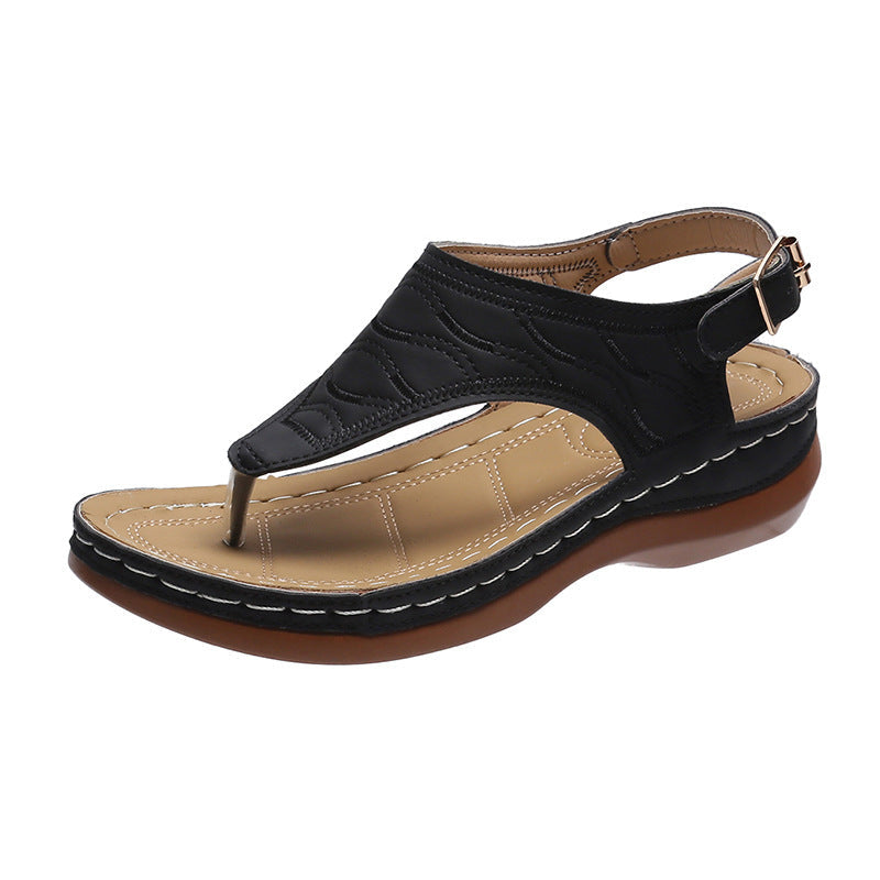 Samantha | Orthopedic Casual Sandals Women's Wedge Solid Color Flip Flop Sandals